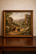 Renaissance landscape with travelers and ruins