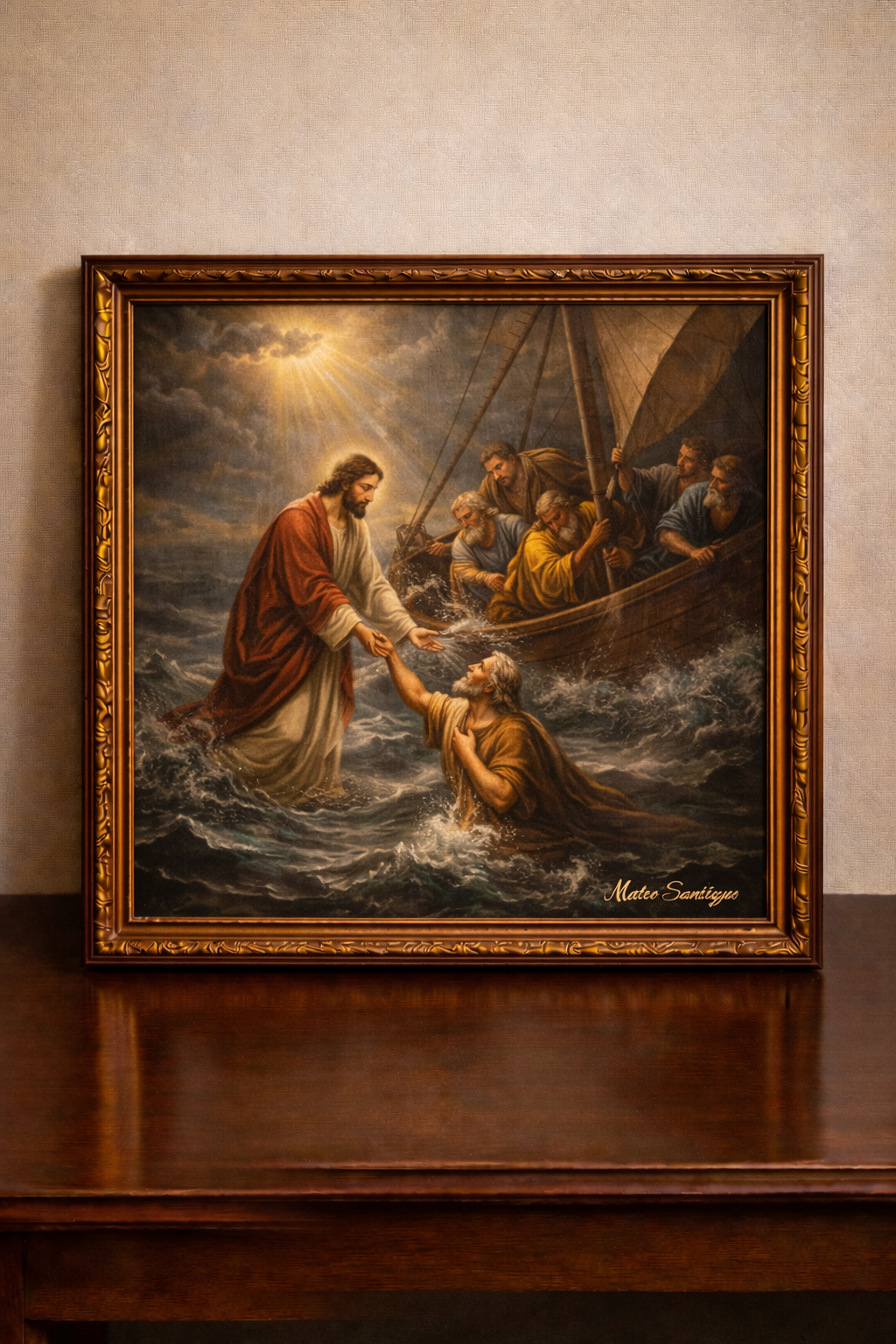 The storm on the boat