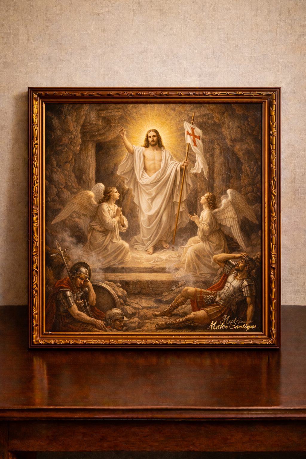 Resurrection of Christ in heavenly light