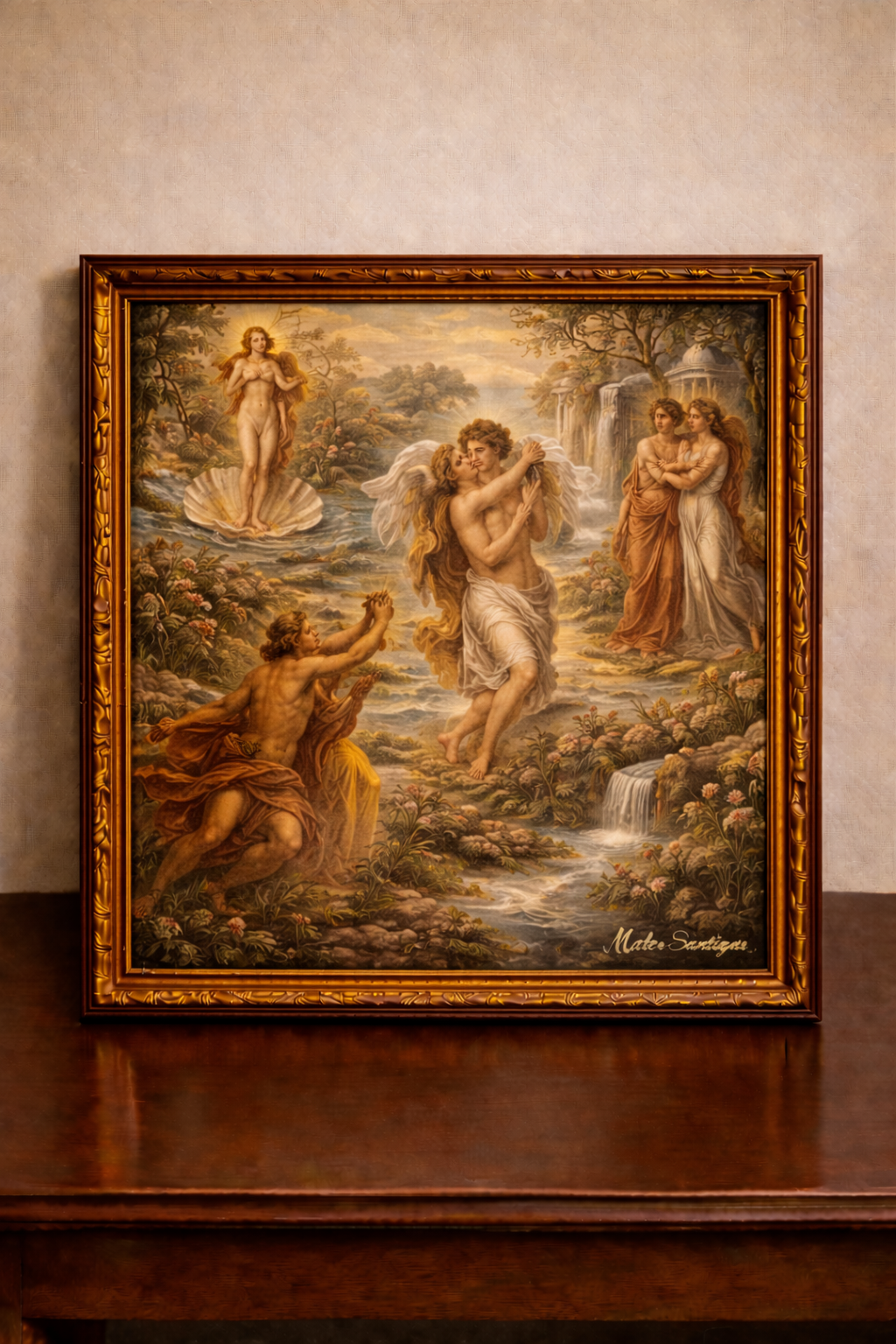 Mythological love and beauty scene