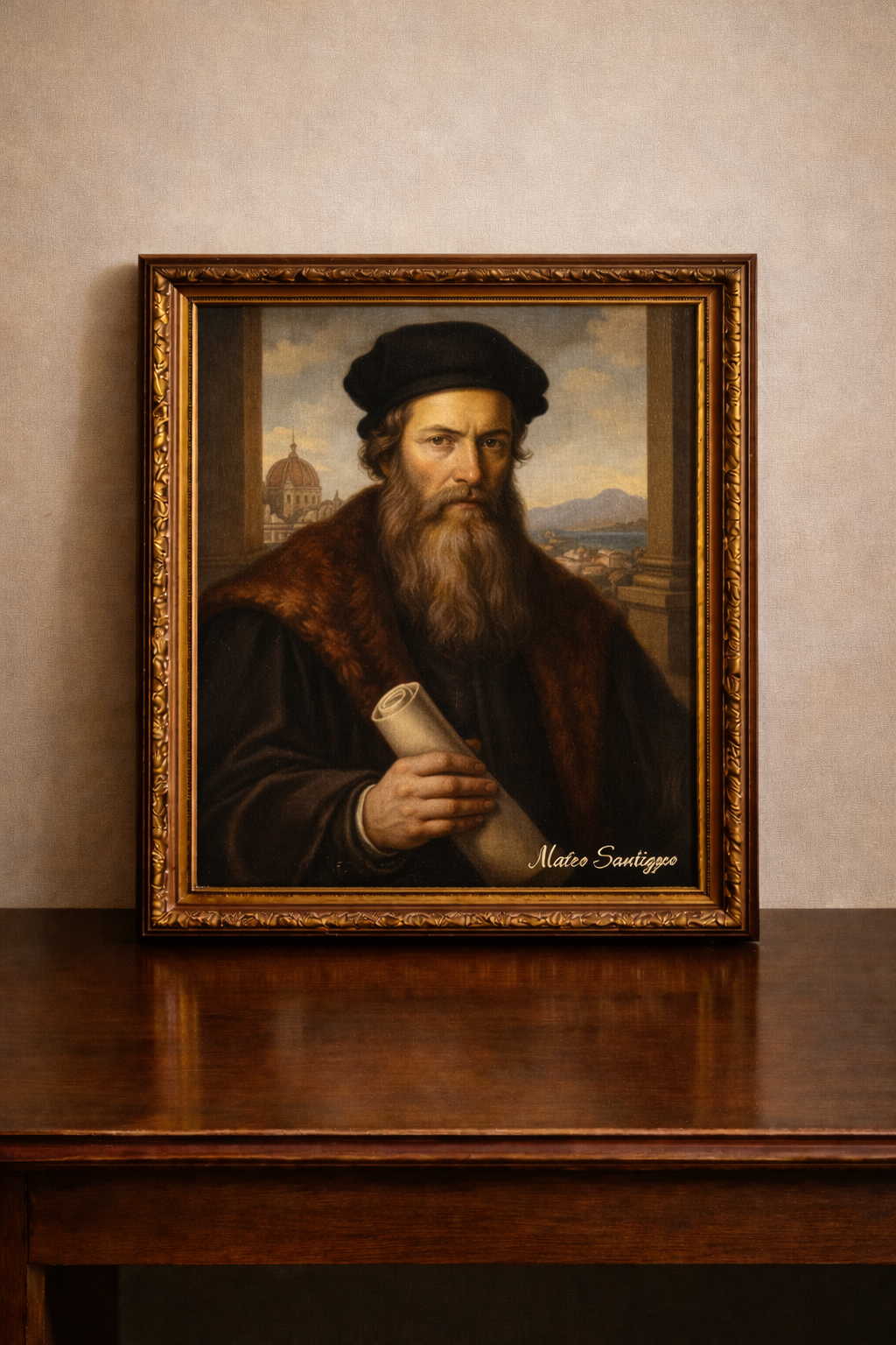 Renaissance portrait of a bearded man